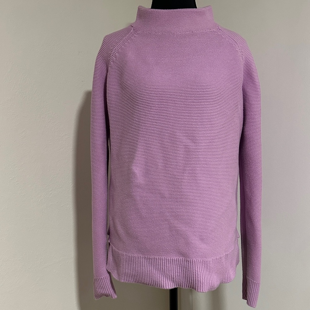 Women's Lavender Cowl & Turtleneck Sweater - Lavender